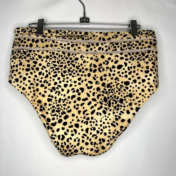 Victoria's Secret Leopard Print Mesh Inset High Waist Bikini Bottom Size Large - Picture 6 of 11